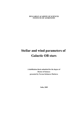Stellar and Wind Parameters of Galactic OB Stars