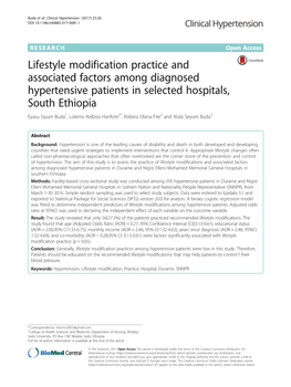 Lifestyle Modification Practice and Associated Factors Among