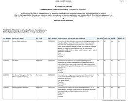 Report Weekly Lists Planning Application Received