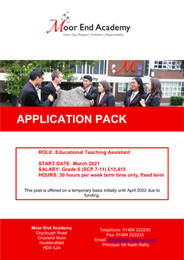 Moor End Academy Application Pack