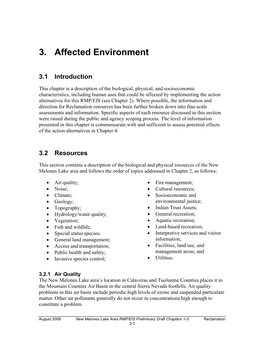 3. Affected Environment