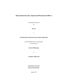 Side-Channel Security Analysis and Protection of SHA-3