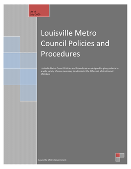 Louisville Metro Council Policies and Procedures