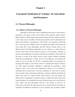 Chapter 2 Conceptual Clarification of 'Axiology', Its Antecedents And