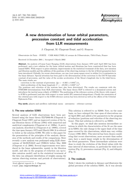 A New Determination of Lunar Orbital Parameters, Precession Constant and Tidal Acceleration from LLR Measurements