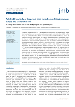 Anti-Biofilm Activity of Grapefruit Seed Extract Against Staphylococcus