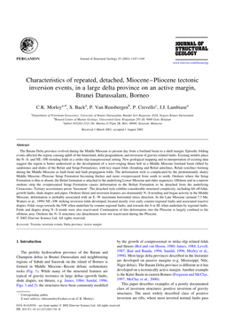 Characteristics of Repeated, Detached, Miocene–Pliocene Tectonic Inversion Events, in a Large Delta Province on an Active Margin, Brunei Darussalam, Borneo