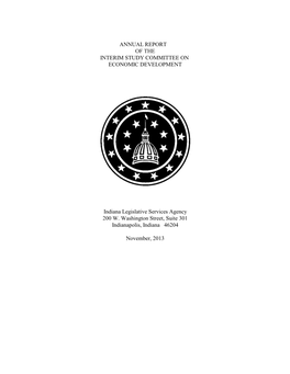 Annual Report of the Interim Study Committee on Economic Development