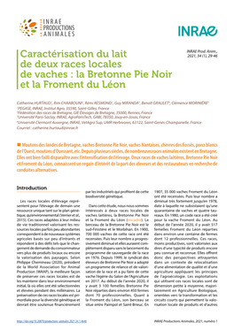 La Bretonne Pie Noir Et La Froment Du Léon