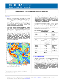 Situation Report 11 – SOUTHERN AFRICA FLOODS – 13 MARCH 2008