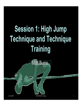 Session 1: High Jump Technique and Technique Training