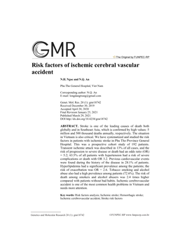 Risk Factors of Ischemic Cerebral Vascular Accident N.H