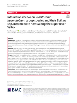 Schistosoma Haematobium Group Species and Their Bulinus Spp