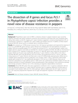 The Dissection of R Genes and Locus Pc5.1 in Phytophthora Capsici