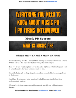 Music PR Secrets