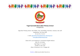 Ysgol Gynradd Glyncollen Primary School Prospectus