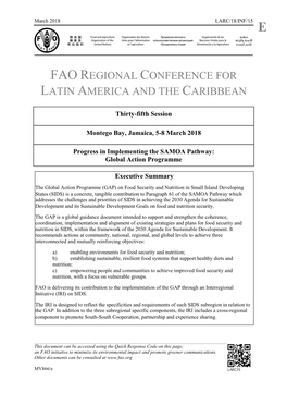 Fao Regional Conference for Latin America and the Caribbean