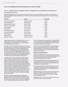 Notes to Consolidated Financial Statements, November 30, 2004