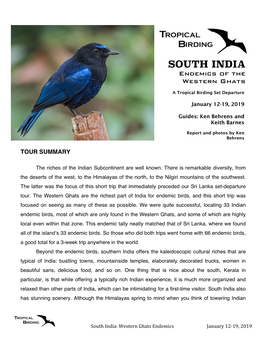 SOUTH INDIA Endemics of the Western Ghats