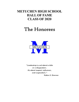 Hall of Fame Class of 2020 Biographies