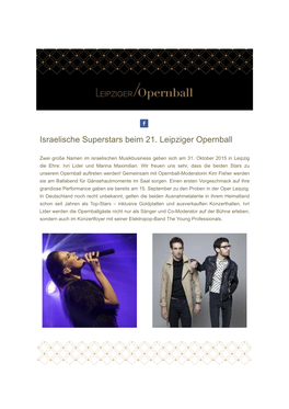 Israelische Superstars Beim 21. Leipziger Opernball
