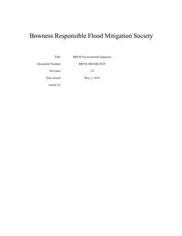 Bowness Responsible Flood Mitigation Society