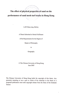 The Effect of Physical Properties of Sand on the Performance of Sand Mesh Turf Tracks in Hong Kong .4