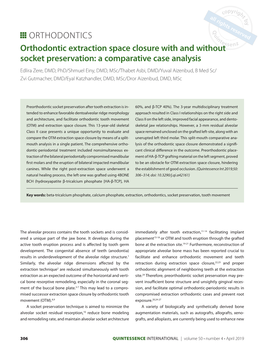 Orthodontic Extraction Space Closure with and Without Socket Preservation: a Comparative Case Analysis