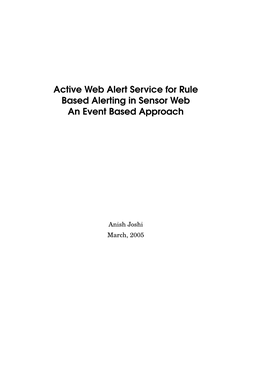 Msc. Thesis -Active Web Alert Service for Rule Based Alerting