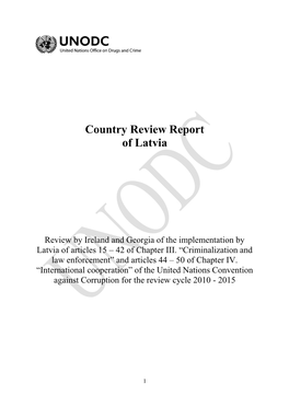 Country Review Report of Latvia