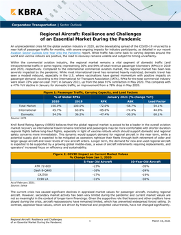 Regional Aircraft: Resilience and Challenges of an Essential Market During the Pandemic