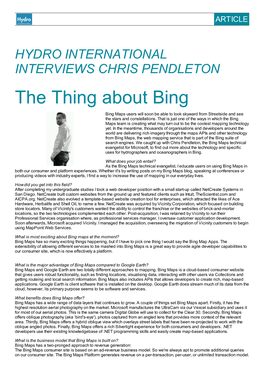 The Thing About Bing