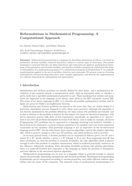Reformulations in Mathematical Programming: a Computational Approach