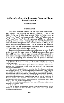 Look at the Property Status of Top-Level Domains 1459