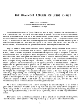 The Imminent Return of Jesus Christ