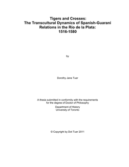 Tigers and Crosses: the Transcultural Dynamics of Spanish- Guaraní