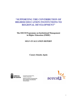 Supporting the Contribution of Higher Education Institutions to Regional Development”