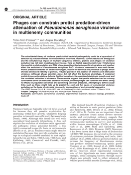 Phages Can Constrain Protist Predation-Driven Attenuation of Pseudomonas Aeruginosa Virulence in Multienemy Communities