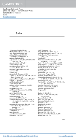 Cambridge University Press 978-1-107-19840-1 — Revolutionary World Edited by David Motadel Index More Information