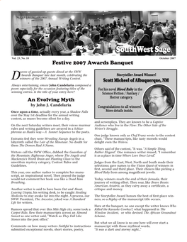 Southwest Writers Sage Newsletter