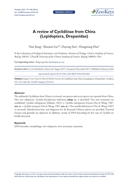 Lepidoptera, Drepanidae) 119 Doi: 10.3897/Zookeys.553.6153 RESEARCH ARTICLE Launched to Accelerate Biodiversity Research