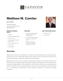 Matthew M. Comiter