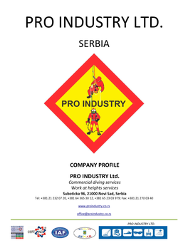 Pro Industry Ltd. Serbia