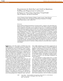 Requirements for Both Rac1 and Cdc42 in Membrane Ruffling And