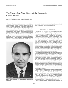 The Twenty-Five–Year History of the Castroviejo Cornea Society