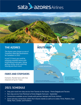 The Azores 2021 Schedule Route