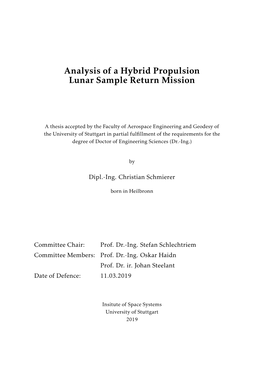 Analysis of a Hybrid Propulsion Lunar Sample Return Mission