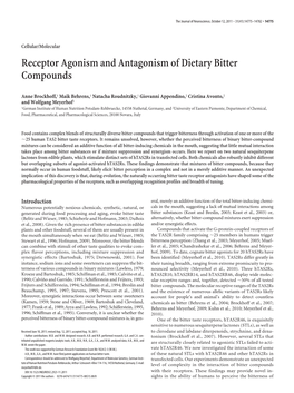 Receptor Agonism and Antagonism of Dietary Bitter Compounds