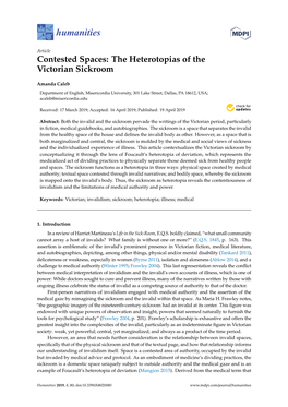 Contested Spaces: the Heterotopias of the Victorian Sickroom