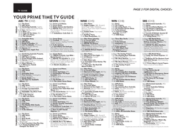 Your Prime Time Tv Guide ABC TV (Ch2) SEVEN (Ch6) NINE (Ch5) WIN (Ch8) SBS (Ch3) 6Pm the Drum